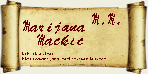 Marijana Mačkić vizit kartica